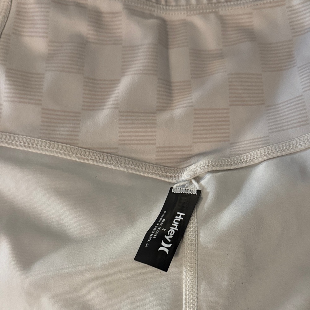 Hurley White Checkered Pattern Shorts